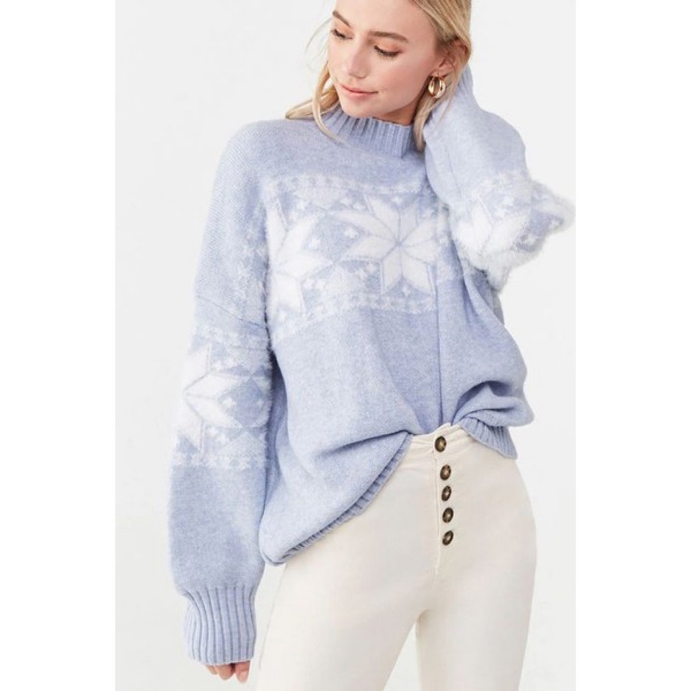 Brushed Knit Fair Isle Sweater